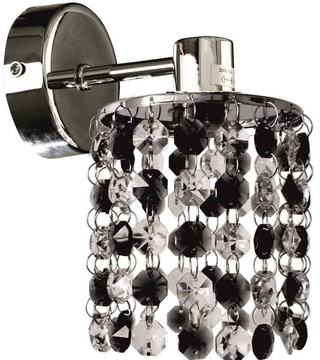 Chrome wall sconce with black and white crystals Royal Candellux 21-36240