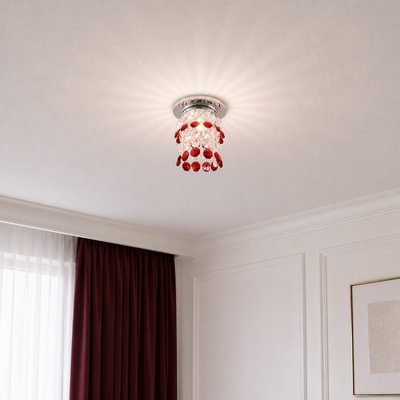 Chrome/red decorative ceiling luminaire SK-68 2245600