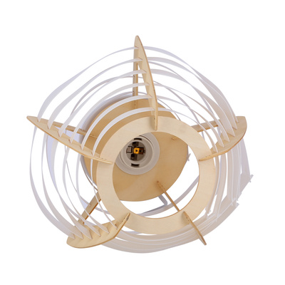 Table lamp NAGOYA in Japandi style white beige shade made of plastic and wood bedside table lamp E27