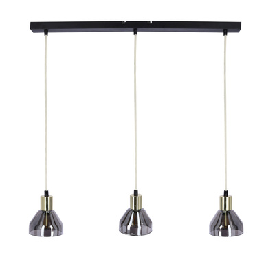 Lampa suspendata sticla aurie 3xE14 70cm GREGORY