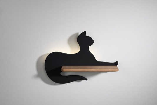 5W LED wall lamp for a child black sitting cat Candellux 21-75642