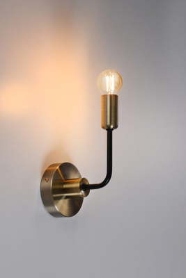Patina/black matte wall lamp without Saga 21-01313 shade