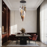 Lampa suspendată Nordic tuburi de sticlă colorate pentru living