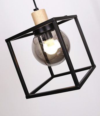 Hanging lamp black metal smoked Retro 2 31-00743