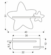 5W IQ Kids shelf wall lamp with a cable and plug Star Candellux 21-75734