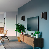 Jonera Lampe Wandleuchte schwarz P25 1X40 E27 geräucherter Lampenschirm 21-08411