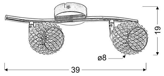Lampa ścienna listwa 2X40W G9 fioletowy CLEAR 92-06912