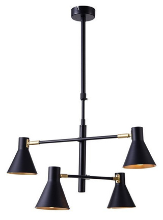 Plafoniera neagră și aurie mat reglabilă 4x40W Less Candellux 34-72689