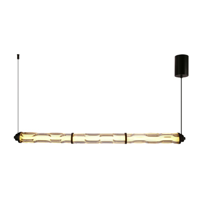 CORTE suspension horizontale noir mat 25W LED 3000K abat jour transparent