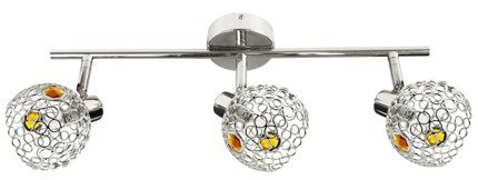 Ceiling lamp 3xG9 chrome+amber Aron 93-12197