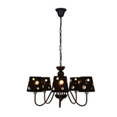 Black chandelier hanging lamp 5xE14 Batley Ledea 50205106
