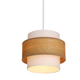 Lampa wisząca z abażurem Nuget biała abażur kremowy do jadalni E27