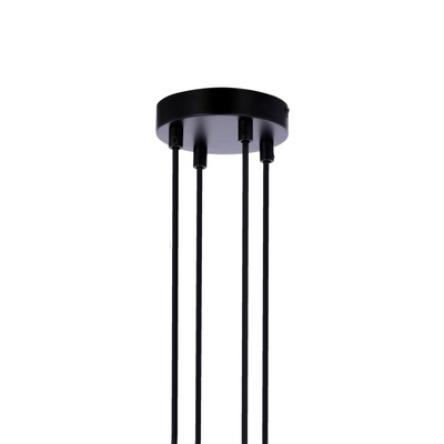 Lampa wisząca regulowana czarna 4x40W E27 klosz czarny loft Reno 34-78155