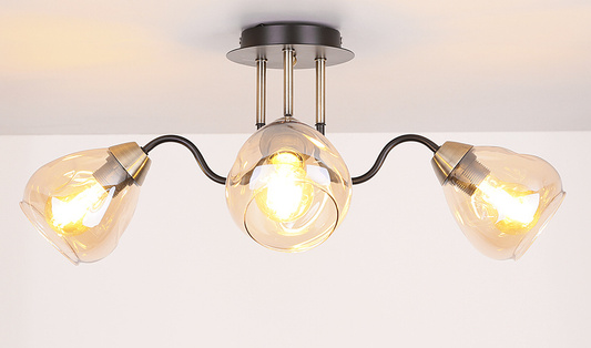 Ceiling lamp black/gold smoked 3xE27 Unica 33-00880