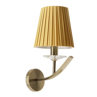 VITORIA kinkiet ścienny 1x40W E14 patynowa oprawa miodowy abażur klasyczny elegancki styl retro rustykalny do salonu sypialni korytarza nad lustro