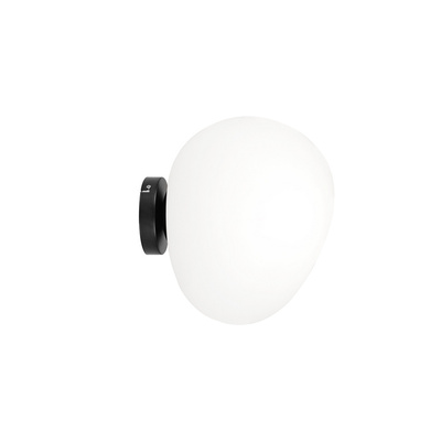 Wall sconce STONES inspired by stone white acrylic shade 20 cm japandi style stylish bedroom sconce E27