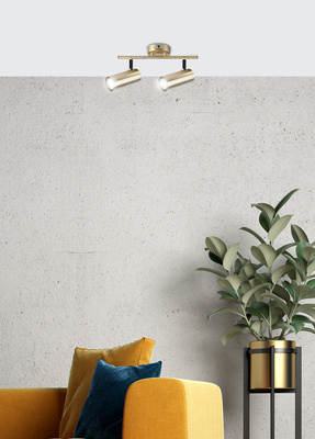 Messinglampe Wand-/Deckenleiste 2xGU10 Colly 92-01719