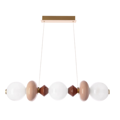 Lampa wisząca Flores ceramiczna z kolorowymi kloszami pozioma 20W LED 3000K nad stół do jadalni