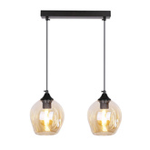 Suspensie din sticla neagra / maro 2xE27 Aspa 32-00590