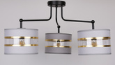 Ceiling lamp black 3xE27 white + gold lampshade Andy 33-00514