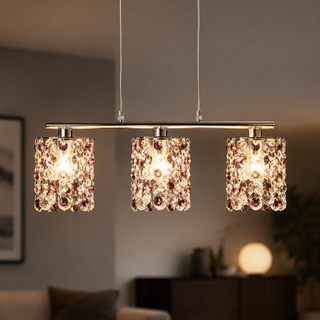 Lampa suspendata crom / cristale visiniu 3xG9 Classic 33-97012