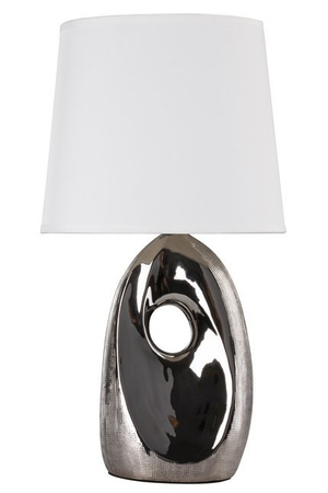 Lampe de table en céramique blanche et argentée 60W Hierro Candellux 41-79909