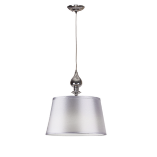 Lampa wisząca z abażurem Prima srebrna nowoczesna do salonu