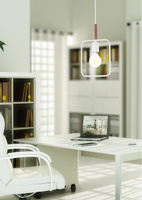 Lampe suspendue blanche hauteur réglable 60W E27 Frame 31-73563