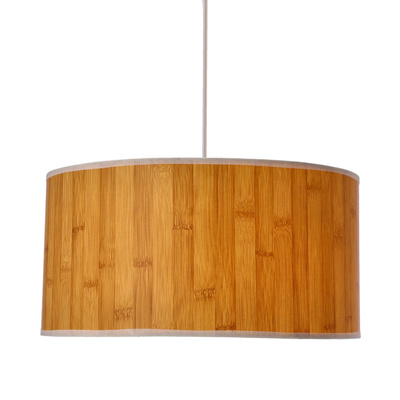 Lampa wisząca z abażurem Timber brązowa pojedyncza do salonu i jadalni