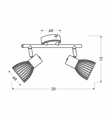 Lampa ścienna candellux modo 92-61522 listwa e14 czarny+chrom