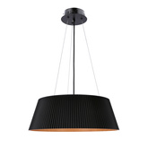 Lampa suspendata din lemn negru umbria cu abajur alb 31-24183