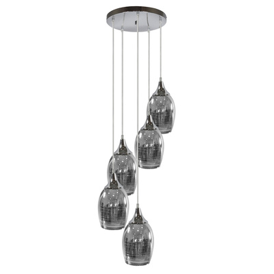 Plafonnier suspendu plaque chromée 5x60W Marina Candellux 35-60198