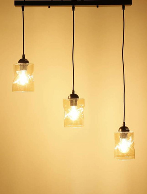 Lampa suspendata neagra/chihlimbar banda 3xE27 Felis 33-00187