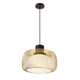 Pendant lamp Sopra 40 black gold metal over table for living room