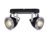 Plafoniera Crazy bandă neagră 2x15w gu10 abajur incolor