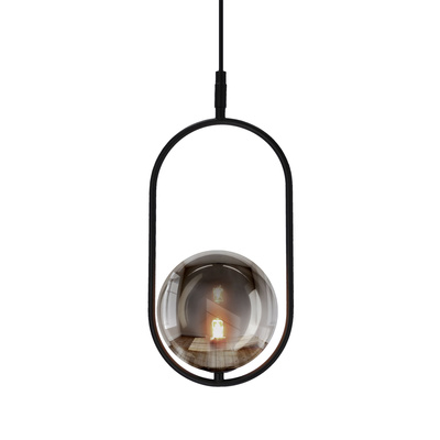 Pendant lamp CORDEL elegant black with graphite globe shade modern lighting for living room and bathroom 1x G9 LED