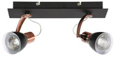 Wall lamp sconce strip 2X50W GU10 black/copper MARKUS 92-37442-M