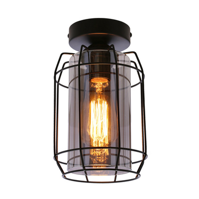 Plafonnier Jonera noir 1X40 E27 abat-jour fumé 31-08404