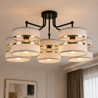 Plafonnier blanc/chrome 5xE27 Andy 35-00521