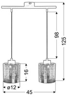 Chrome ceiling lamp 2xE27 COX 32-53879