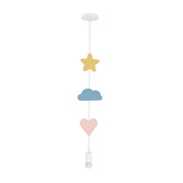 HEART CS SUSPENSION 1X20W E27 IQ ENFANTS ROSE+BLEU+BLANC
