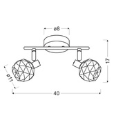 Plafoniera lamelă abajur cupru negru Acrobat 92-22202