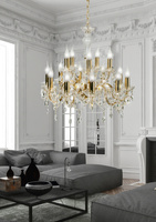 Lustre doré avec cristaux 15xE14 Maria Teresa 30-95810