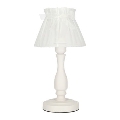 Lampa de noptiera abajur organza alba 40W E27 Zefir Candellux 41-73815