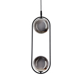 Hanging lamp CORDEL elegant black with graphite ball shades minimalist living room lighting 2x G9 LED