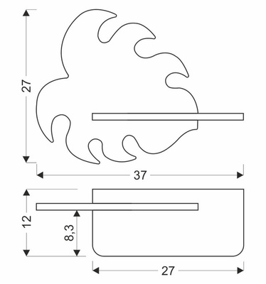 Wandleuchte LED-Regal grünes Blatt Monstera 21-01023 Kabel