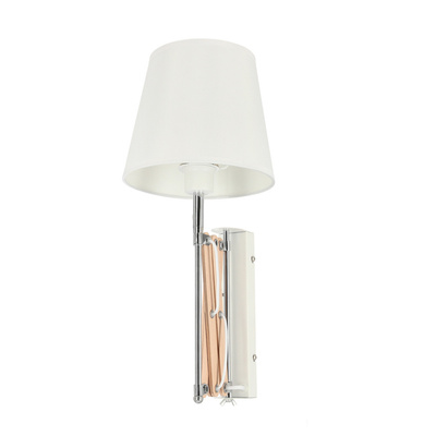 Wall lamp white chrome / wood adjustable 40W E27 Mito Candellux 21-75437