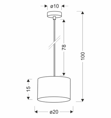 PANDY lampa wisząca czarny 1x40W E27 abażur szary+złoty