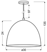 Plafonnier suspendu 1X60W E27 gris + chrome PATCH 31-43160
