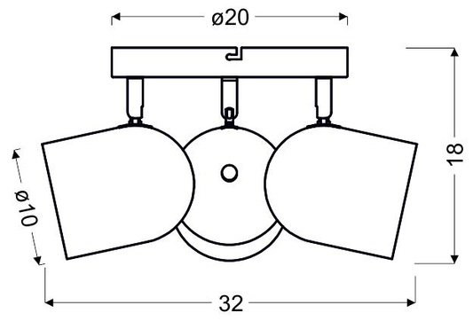 Plafonnier 3xE27 gris 32cm AZURO 98-63236